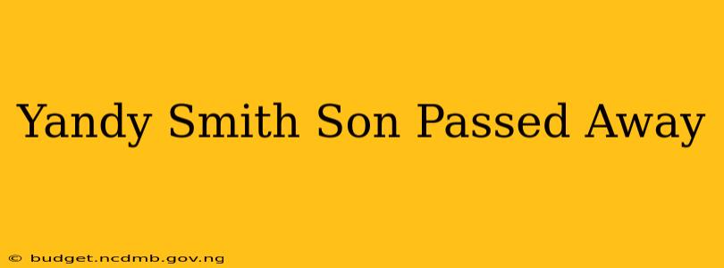 Yandy Smith Son Passed Away