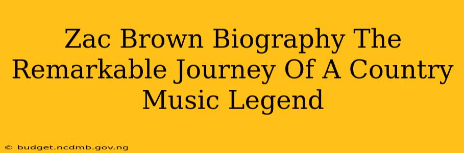 Zac Brown Biography The Remarkable Journey Of A Country Music Legend