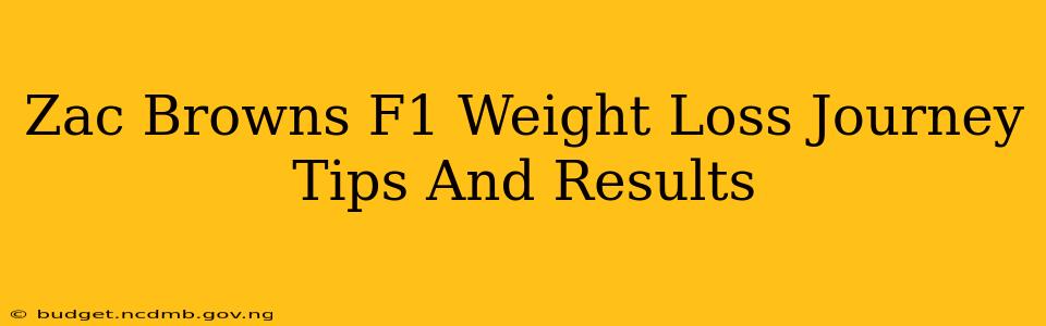 Zac Browns F1 Weight Loss Journey Tips And Results