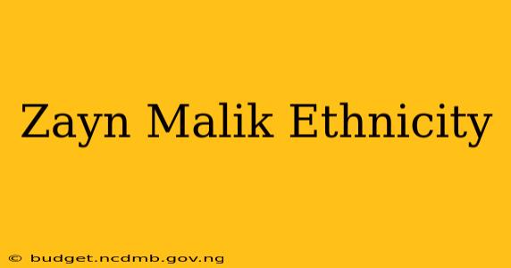 Zayn Malik Ethnicity